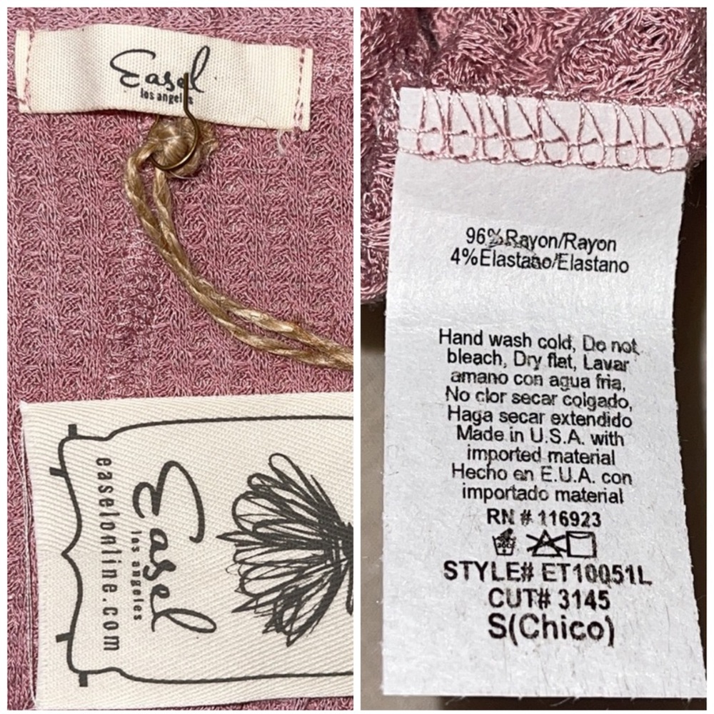 Dusty Rose Waffle Weave Front Knot Top - Picture 15 of 16